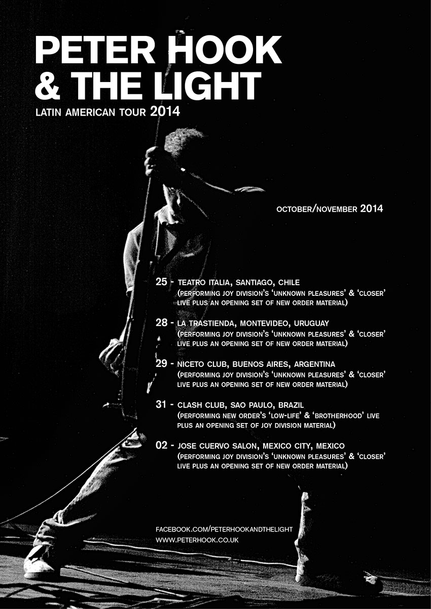 Peter Hook and The Light Latin American Tour Poster