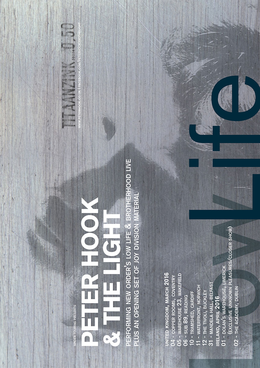 Peter Hook and The Light Low Life and Brotherhood Tour Poster