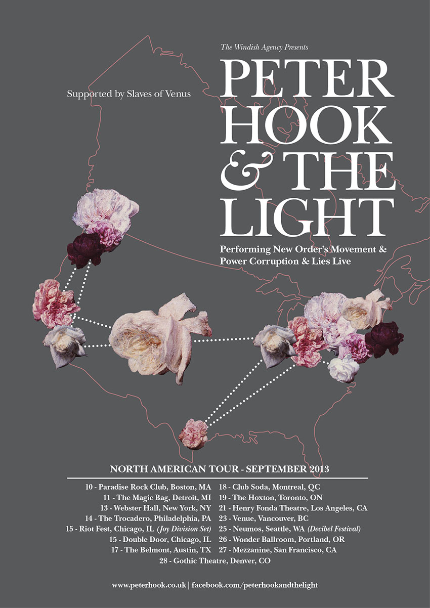 Peter Hook and The Light Movement and Power Corruption and Lies Gig Poster